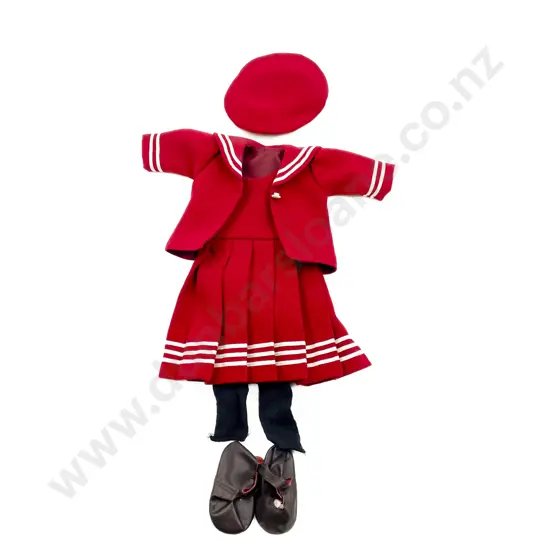 New Made Red Wool Doll Outfit with Shoes and Socks