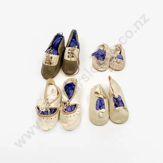 Four Pair Vintage Doll Shoes