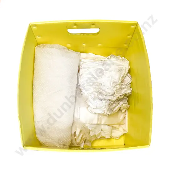 Large Piece Fine Dotted Tulle with Silk and Satin Material Pieces