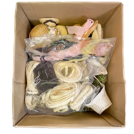 Collection Dolls Mainly Straw Hats with Feathers and Braids