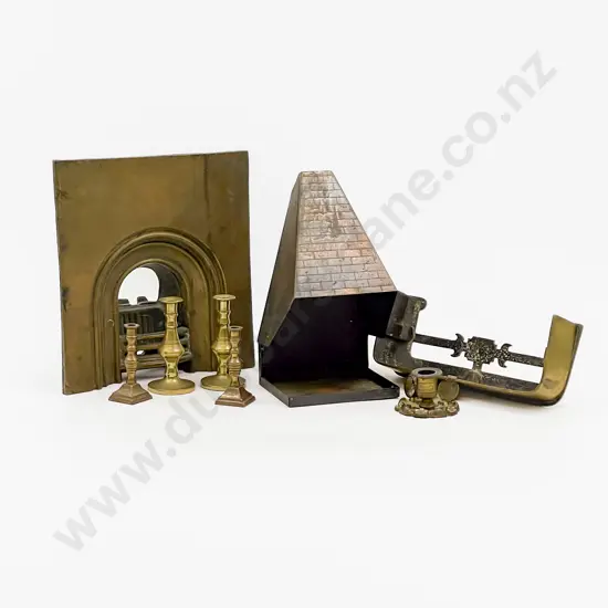 Victorian Brass Salesman Sample Miniature Fireplace