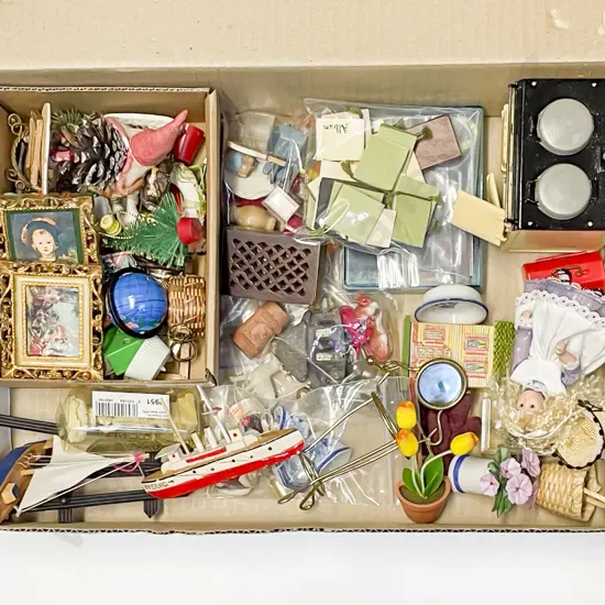 Collection Assorted Dolls House Miniatures Ornaments Furniture and Collectables