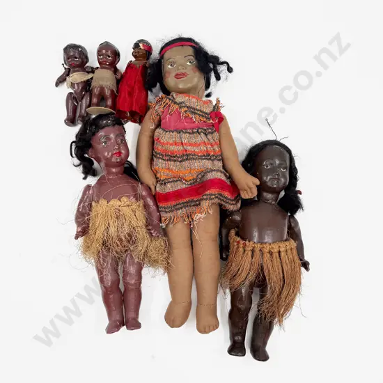 Collection Vintage NZ Composition Maori Dolls (6)