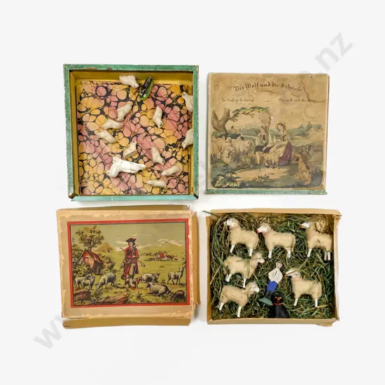 Two Late C19th German Boxed Pastoral Figure Displays