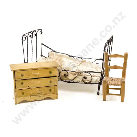 Edwardian Wrought Metal Dolls Bed