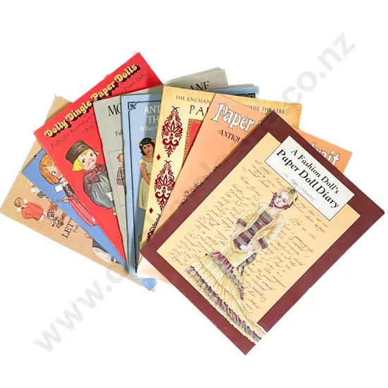 Collection Eight Assorted Paper Doll Cut-Out Books