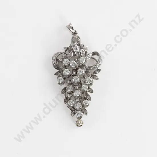 9ct White Gold 62Stone Diamond Pendant