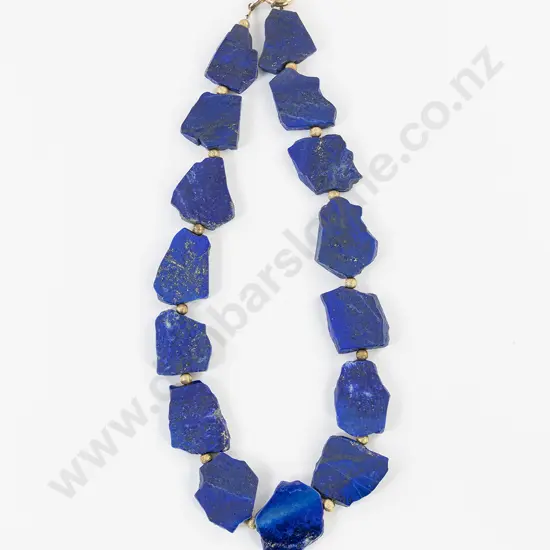 Single Strand Lapis Lazuli Polished Natural Necklace