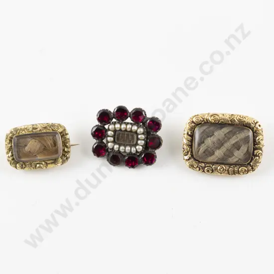 Three Various Georgian Mourning Brooches