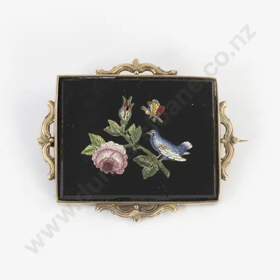 Victorian Grand Tour Micro Mosaic Brooch