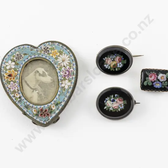 Vict Micro Mosaic Pair Lapel Brooches