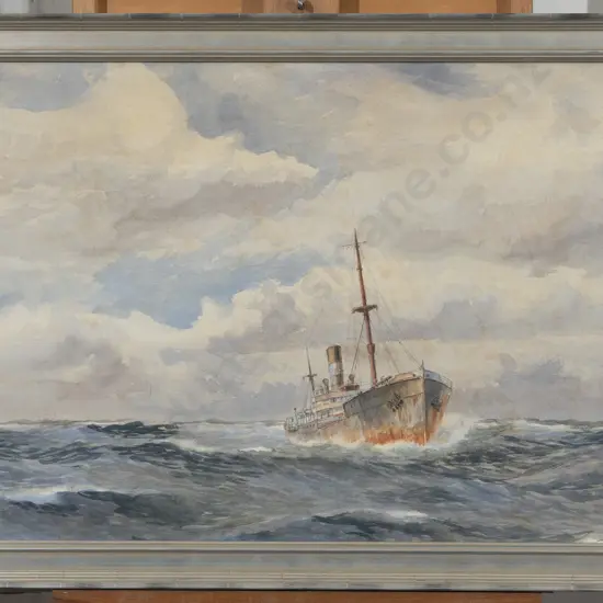 Herbert R Cole (1890 - 1962) - Seascape With Ship (a/f)