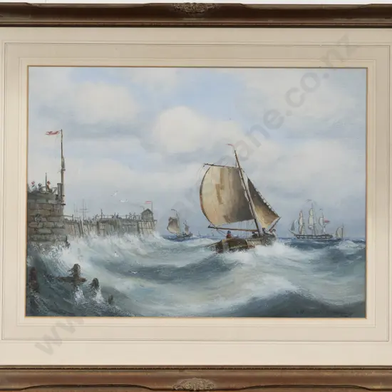 Michael Matthews (British b 1933) - Fishing Boat in Rough Seas