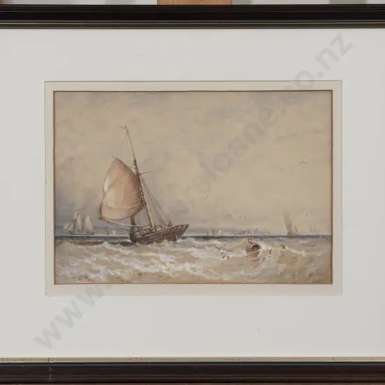 William Roxby Beverley (British 1811 - 1899) - Seascape With Fishing Boat