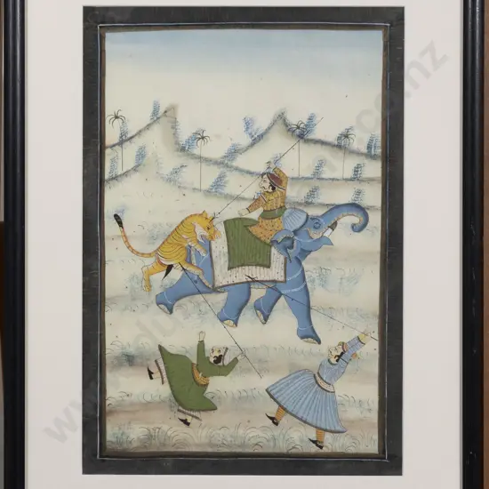 Moghul School Painting on Silk