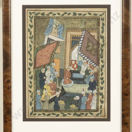 Moghul School Painting on Silk