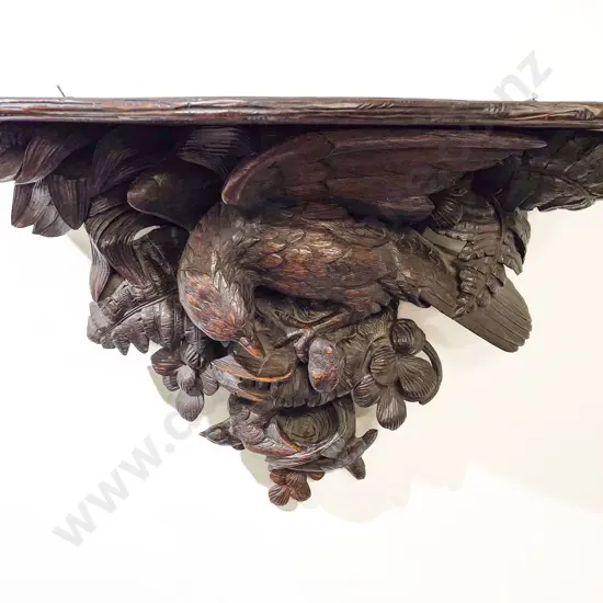 C19th Oak Black Forest Wall Shelf