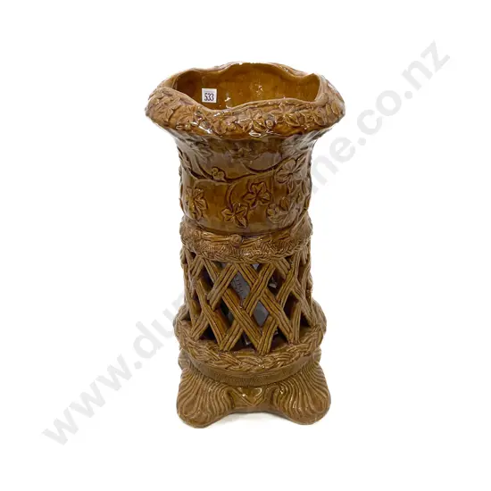 Early NZ Benhar Saltglazed Pottery Glazed Umbrella Stand