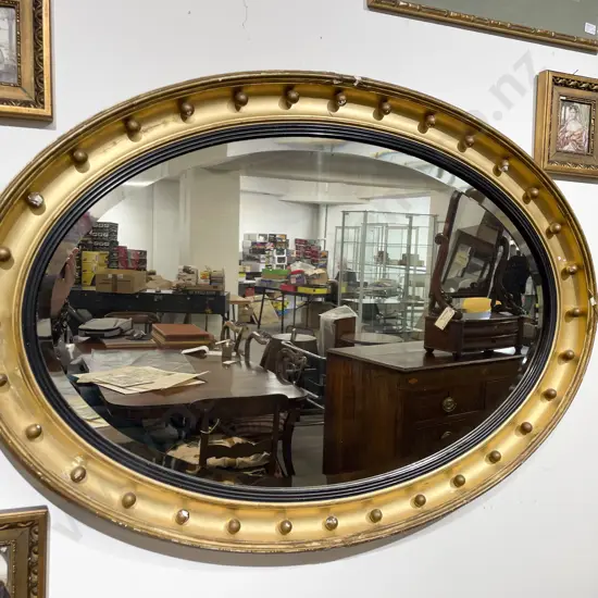 Regency Giltwood Oval Wall Mirror
