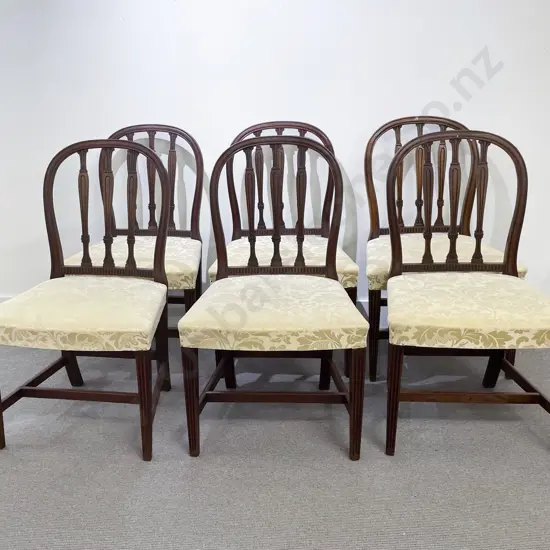 Set of Six Fine Quality Geo III Mahogany Dining Chairs