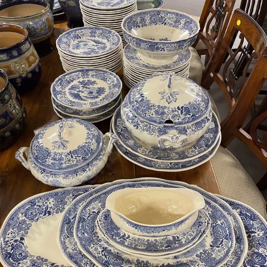 Villeroy & Boch :"Burgenland" Pattern Blue & White Dinner Service