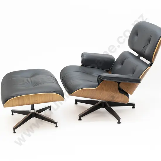 Charles and Ray Eames Style Lounge Chair and Ottoman