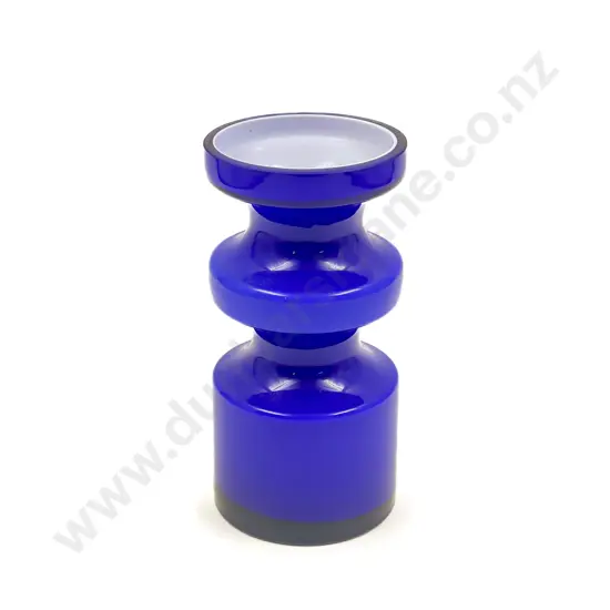 C1970's Cobalt Cased Glass Vase by Per Olof Strom for Alsterfors