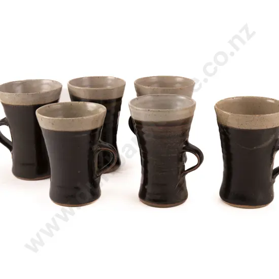 Six St Ives Pottery Mugs (a/f)