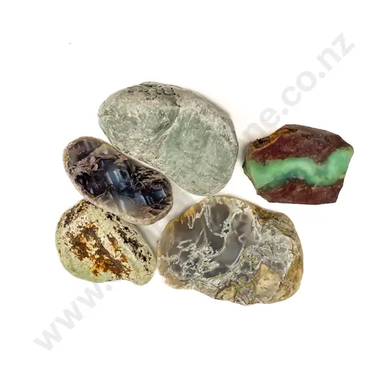 Two Greenstone Rocks with Three Others