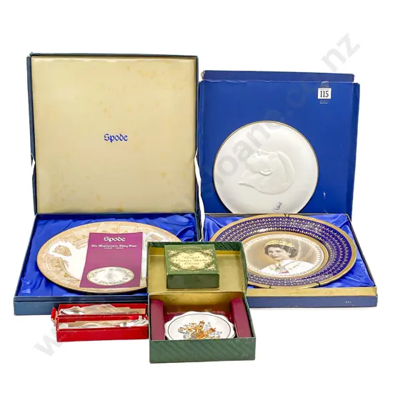 Aynsley Commemorative Plate with Coalport Prince of Wales Plaque with Other Royal Memorabilia