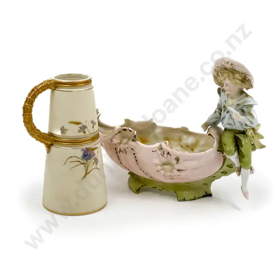 Royal Worcester Posy Vase together with Flower Trough