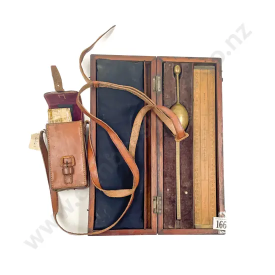 Cased Loftus London Wood & Brass Measuring Set with The Abney Level