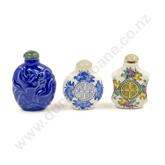 Three Oriental Snuff Bottles