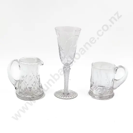 RD Commemorative Flute Glass with Stuart Crystal Tankard & Other