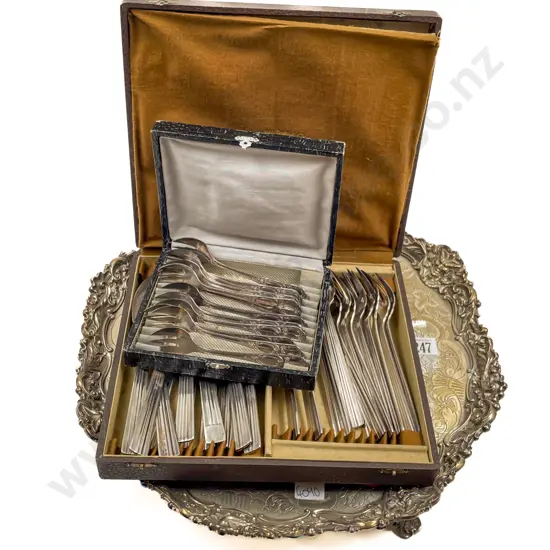 Two Boxes of Cutlery together with S/P Serving Tray