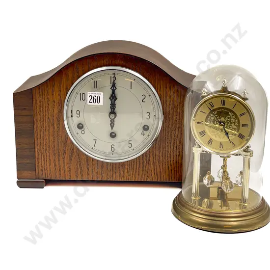 Dome Cased Clock with Other Mantle Clock