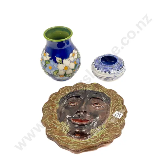 Neil Thompson Pottery Wall Hanging and Bowl with Other