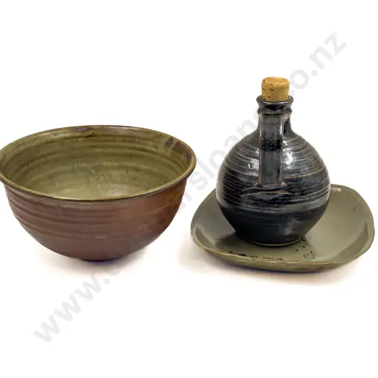 Roger King Pottery Dish with Bowl & Flagon