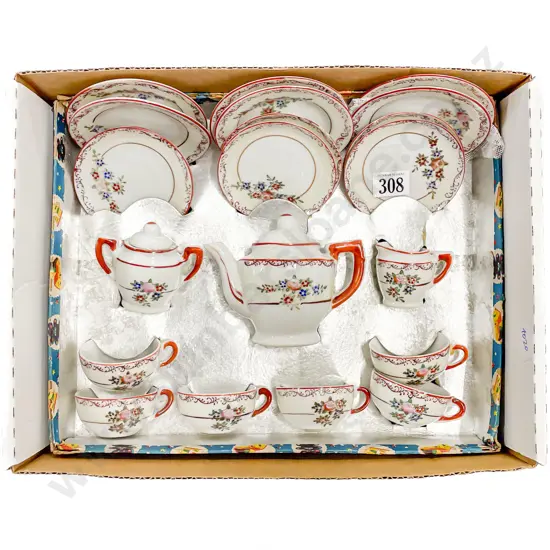Part Boxed Japanese Toy Tea Set