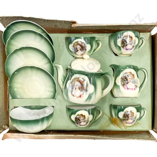 Part Boxed Early C20th European Toy Tea Set