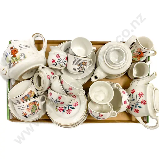Two English Printed China Toy Tea Sets