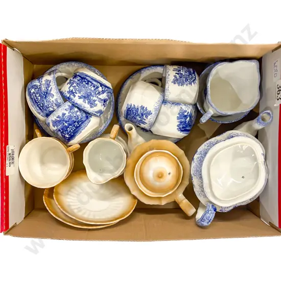 Victorian Blue and White Tea Set and Other