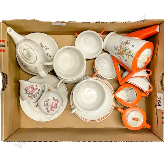Japanese Art Deco China Toy Tea Set and Other