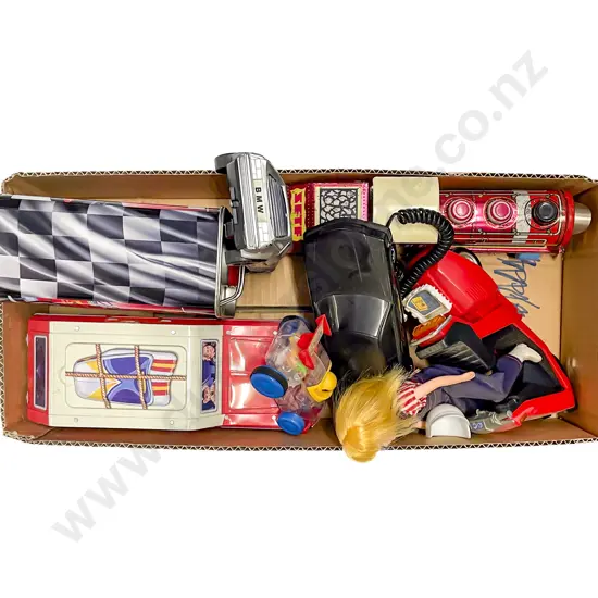 Assorted Toys and Two Collectable Tins
