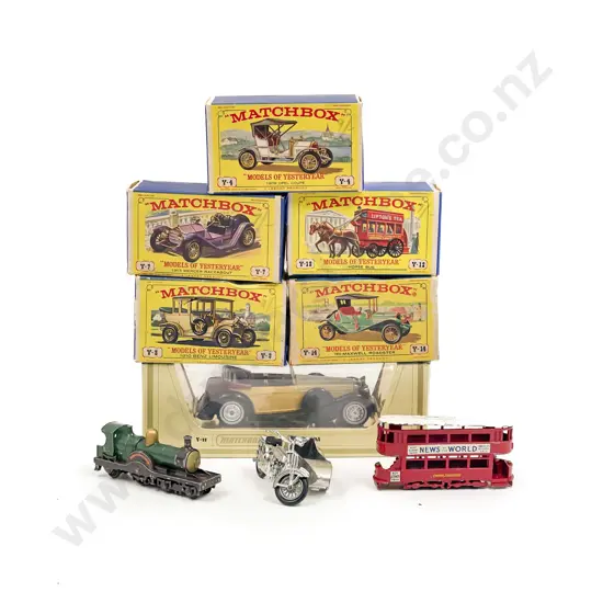 Six Matchbox Boxed and Three Unboxed Models of Yesteryear
