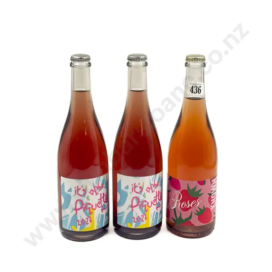 NZ 2022 Known Unknown Rose x1 btls and NZ 2022 Petane Gamay Piquette x2 btls