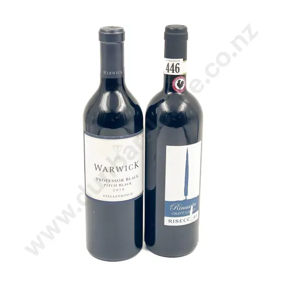 Italian 2018 Riseccoli Rinascita Chianti Classico x1 btl with South African 2018 Warwick Pitch Black x1 btl