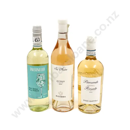 Italian 2020 Enzo Bartoli Piemonte Rosato x1 btl with 2019 Ricossa Sei Anime x1 btl and Other Pinot Grigo Pinot