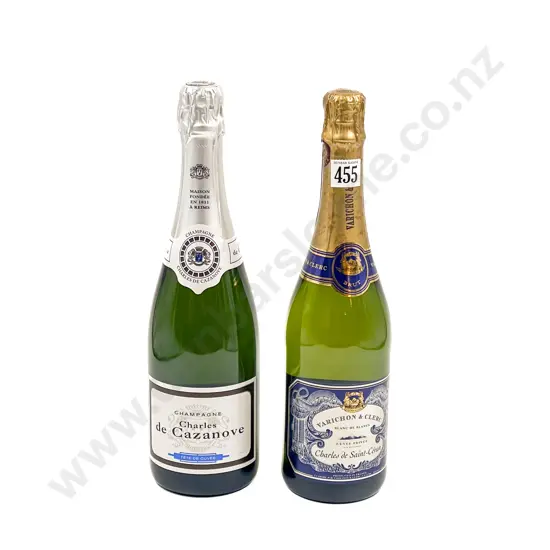 French Varichon & Cleric Blanc de Blancs x1 btl with Champagne Charles de Cazanove Tete de Cuvee Brut x1 btl