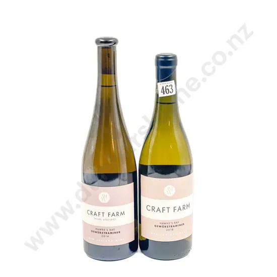 NZ 2014 & 2018 Craft Farm Gewurztraminer x2 btls